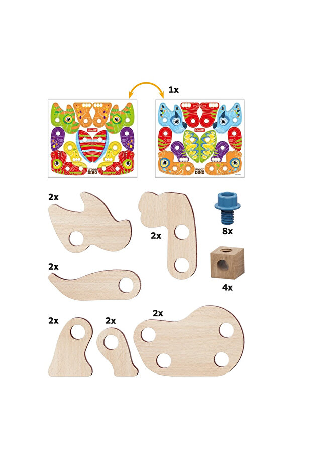 Set constructie dinozauri Quercetti Bio - 6