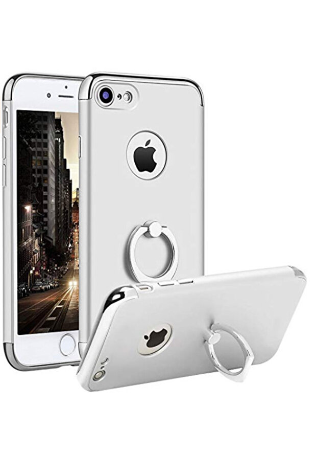 Apple iPhone SE2 Case, Elegance Luxury 3in1 Ring Silver