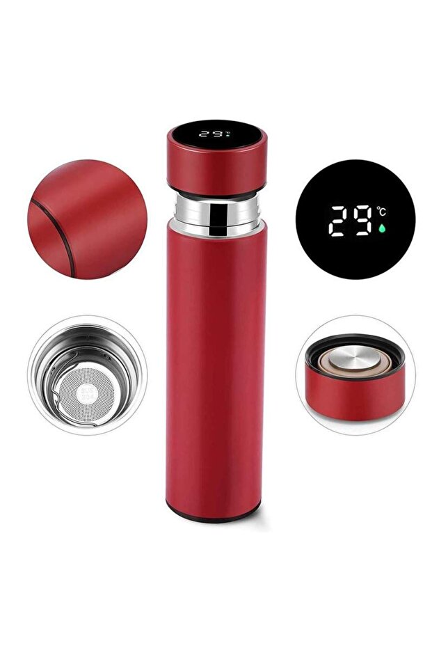 termos inteligent cu termometru, 500 ml, roșu - 5