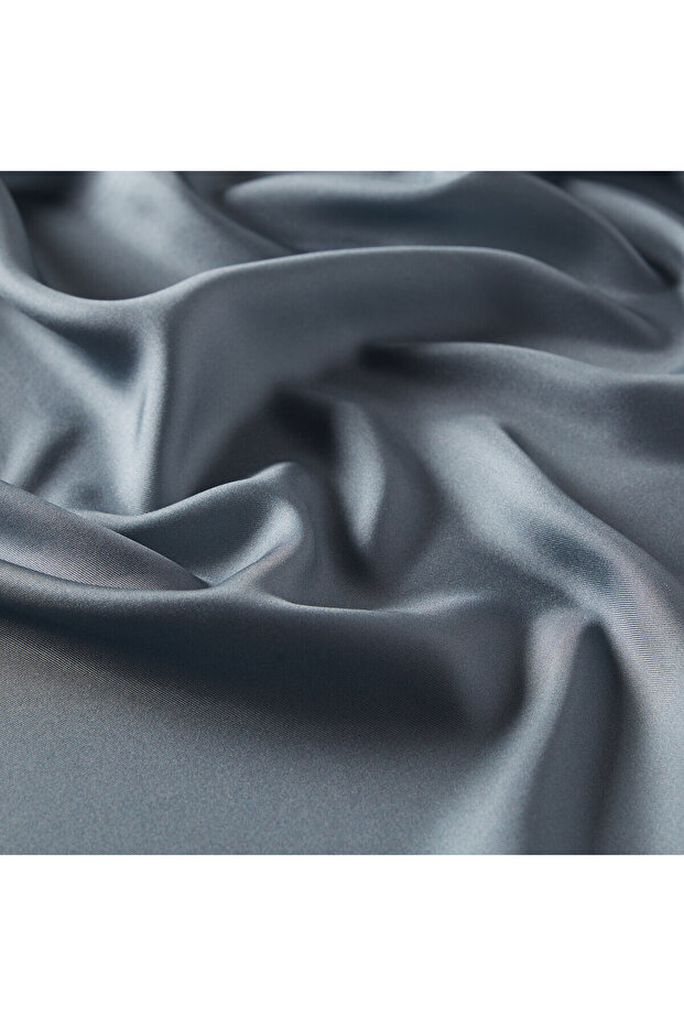 Eșarfă din mătase simplă - gri - 2