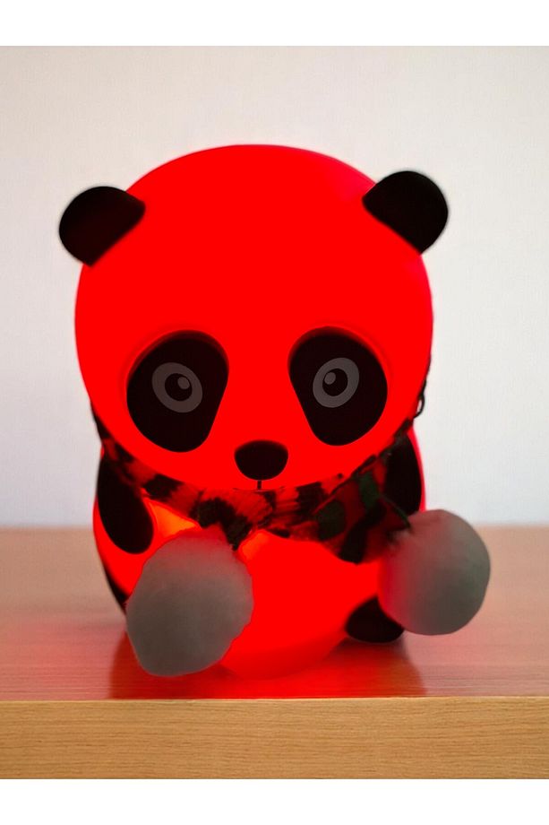 Sevimli Panda Figürlü Gece Lambası – RGB LED, USB Şarjlı, Yumuşak Silikon Gövde - 4