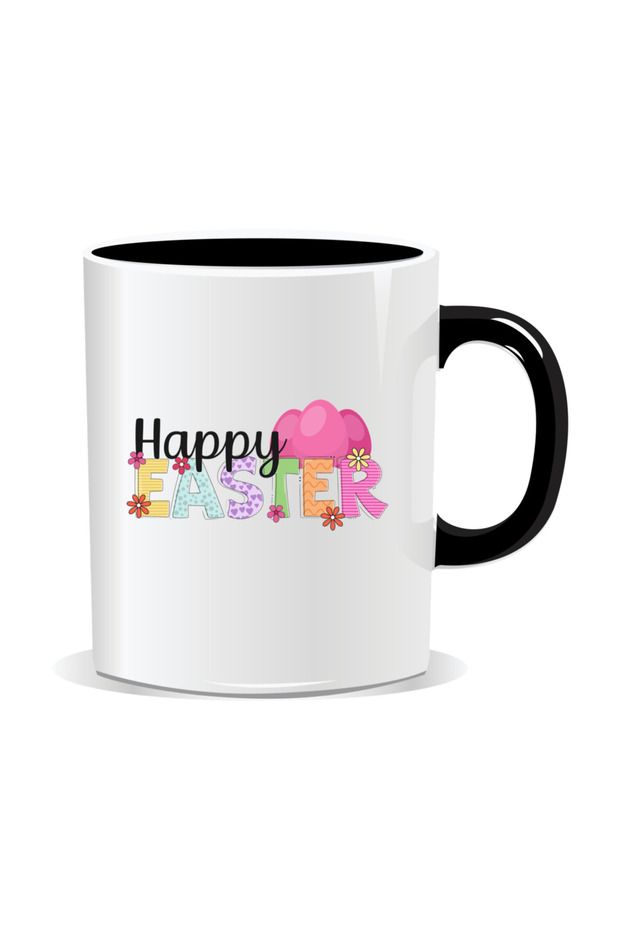 Personalized Easter mug, Happy Easter - Black interior - 1