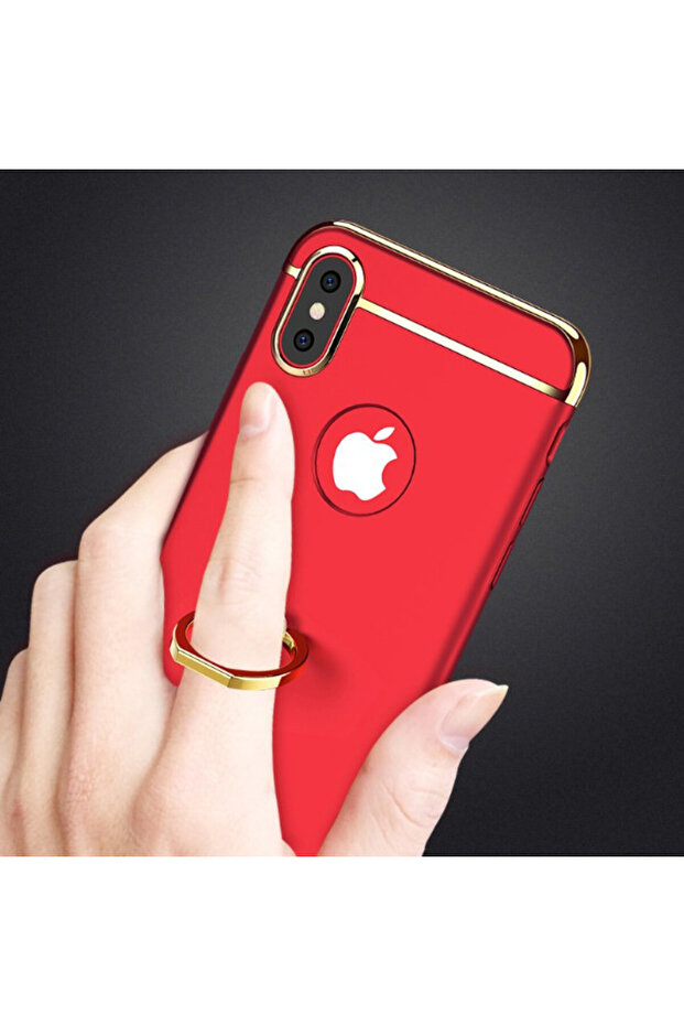 Apple iPhone X case, 3in1 Ring Red - 3