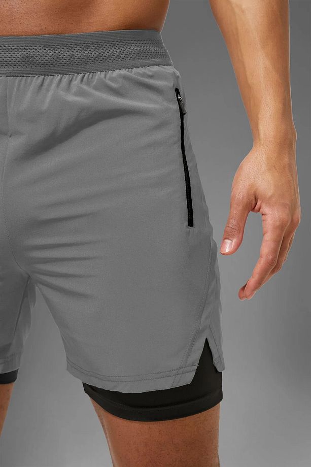 Lerixmod Unisex Gym Ve Fitness Astarlı Taytlı Şort / Gizli Cep Detaylı / Örme Lastikli - 2