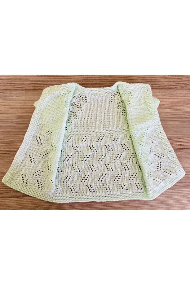 Mint El Örgüsü Bebek Yeleği - 4