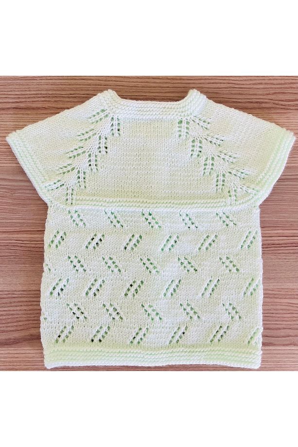 Mint El Örgüsü Bebek Yeleği - 3