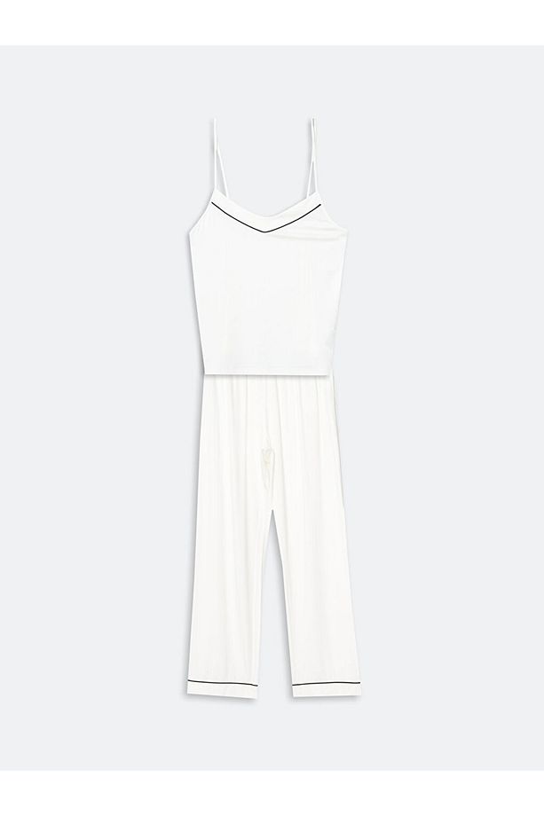 Kalp Yaka Kadın Pijama Takımı - 5