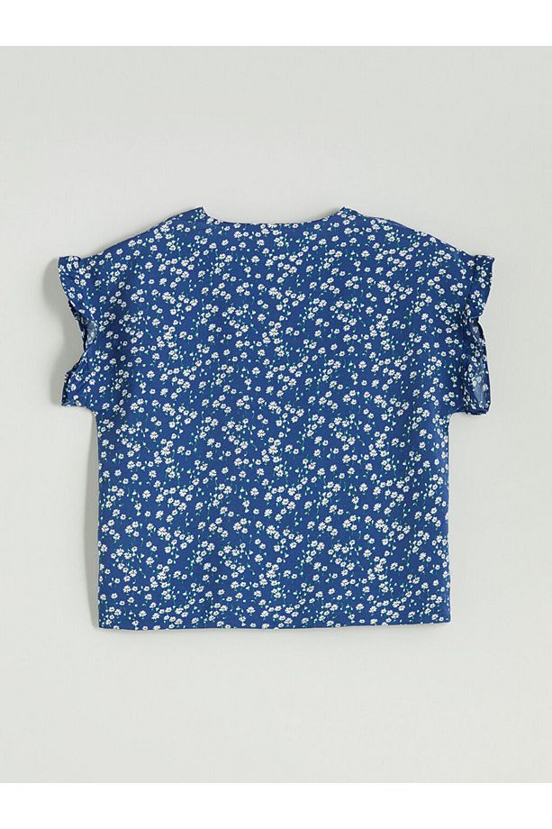 V Yaka Çiçekli Kadın Şortlu Pijama Takımı - 7