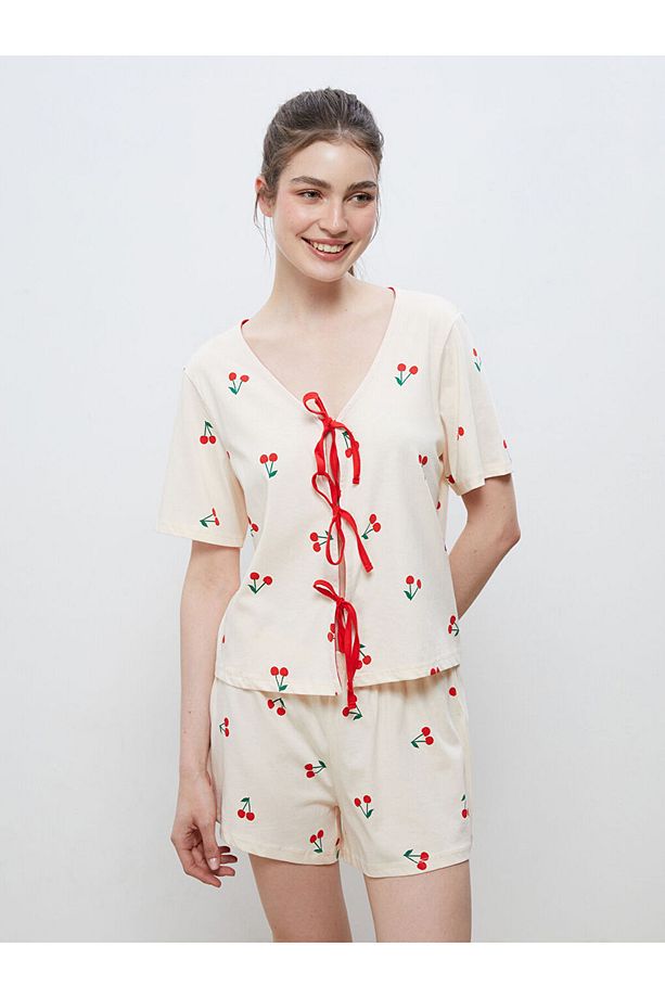 Kadın Şortlu Pijama Takımı Anne Kız Kombini - 2
