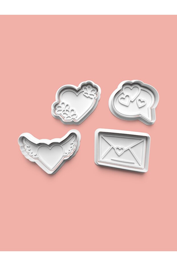 Heart Figures Cookie Mold and Sugar Dough Mold Set of 4