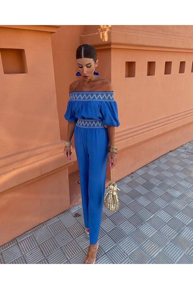 مجموعة سراويل وبلوزات من الكتان من Gipeli - 4