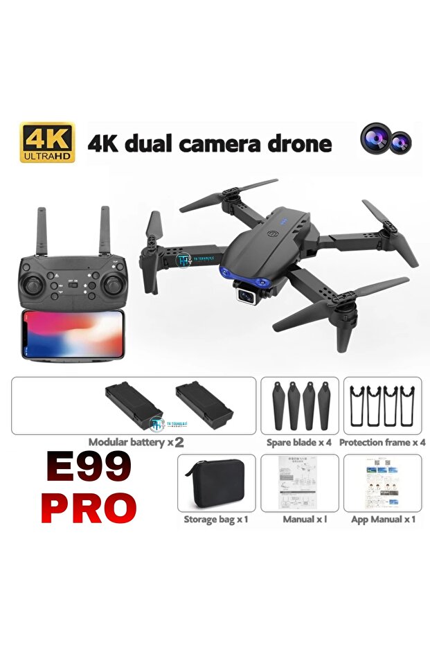 E99 PRO Drone Çift Bataryalı - 1