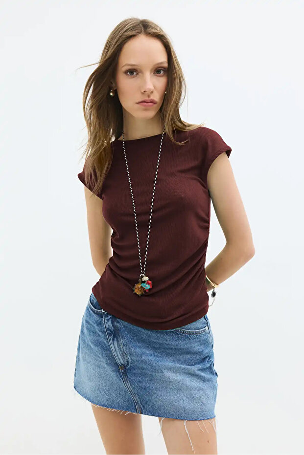 Gathered Basic Blouse - 6