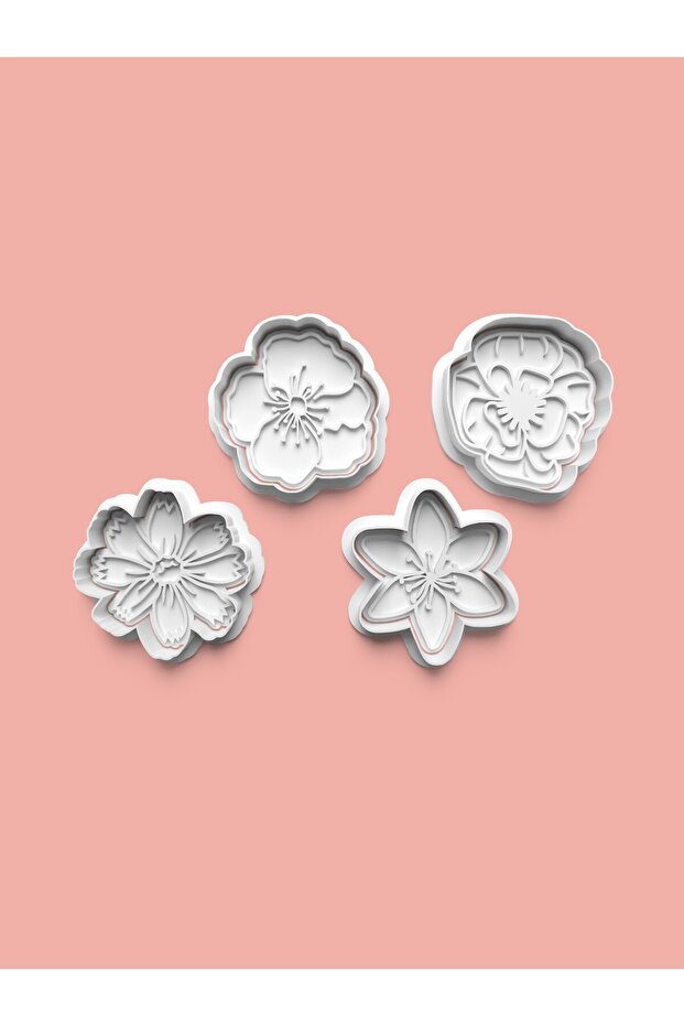 Flower Theme Cookie Mold and Sugar Dough Mold Set of 4