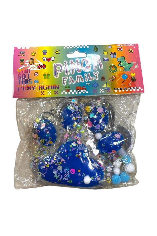 Dev Pati Squishy Taba Squishy Kedi Pati Sıkma 14 cm Pullu Pati Sukuşi Mavi siyah - 3