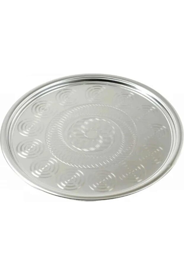 Stainless Tea and Food Tray Floor Table Steel Tray Chrome Finish Width 35 cm Depth 2.5 cm