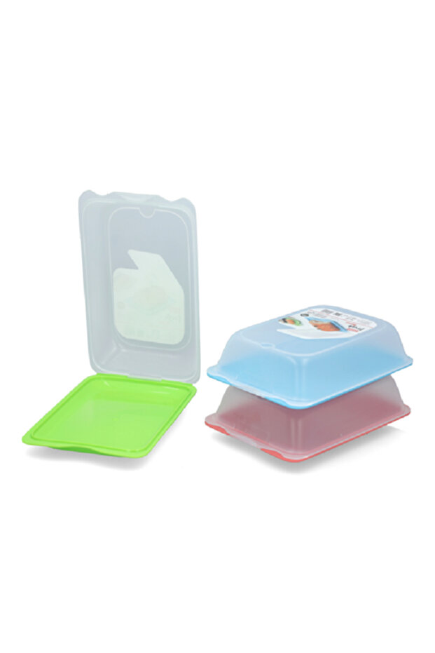 Stackable Rectangular Plastic Maxi Food Container Set Assorted Color - 2