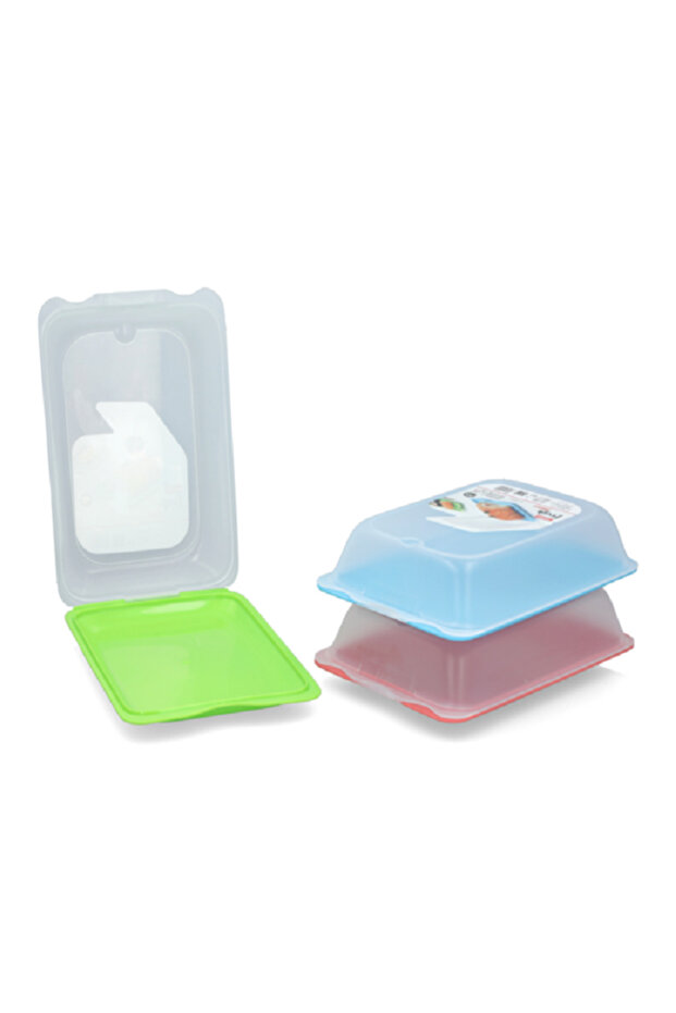 Stackable Rectangular Plastic Maxi Food Container Set Assorted Color - 3