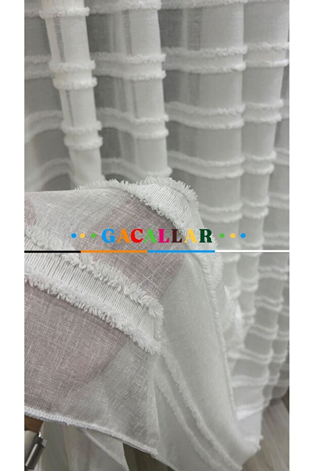 Bamboo Foldet Linen Floor 1/3 Tight Fold Pleated Heavy Gramage Puffy Special Embroidered Ironing Non-Ironing Tulle Curtain