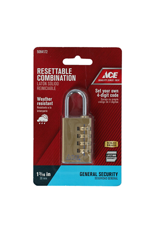 قفل مركب قابل لإعادة الضبط بأربعة أقراص - 2