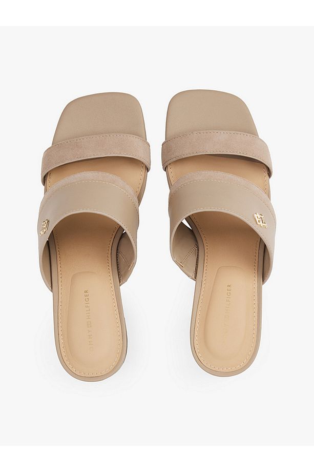 Leather Block Heel Mules - 4
