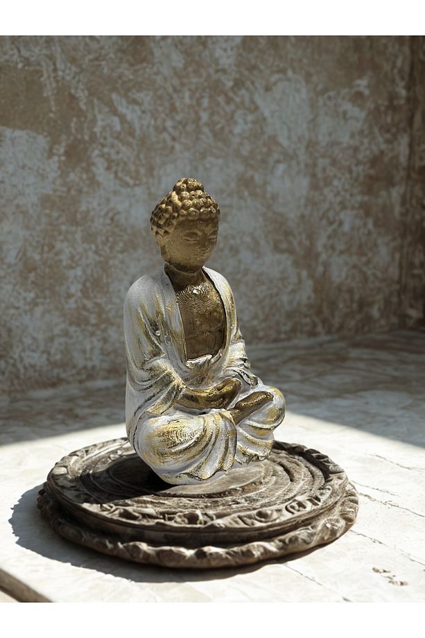 Lüks Meditasyon Şans Bereket Buda Biblo Heykel Vitrin Masa Süsü - 6