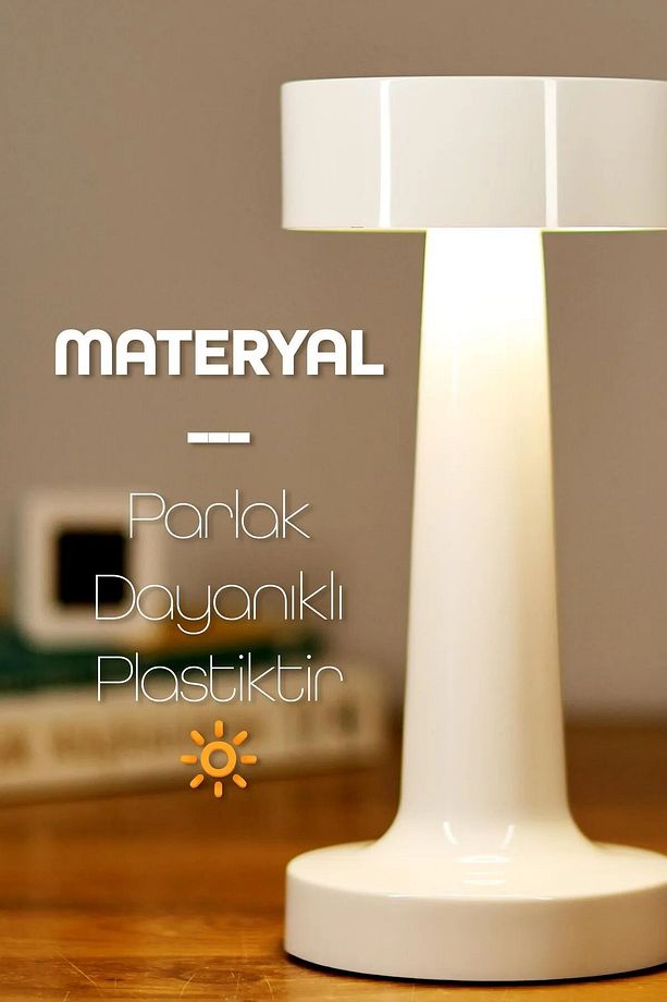 Dokunmatik Şarjlı Masa Lambası 3 MOD İskandinav Ambiyans Çalışma Okuma Işığı Lamba - 7