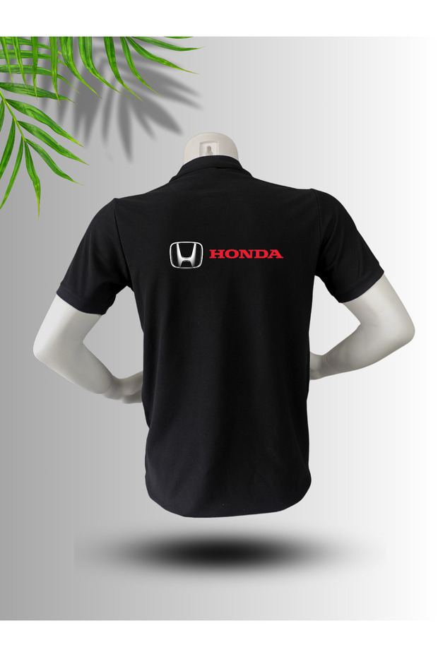 Honda Logo Printed Polo Neck Cotton T-Shirt