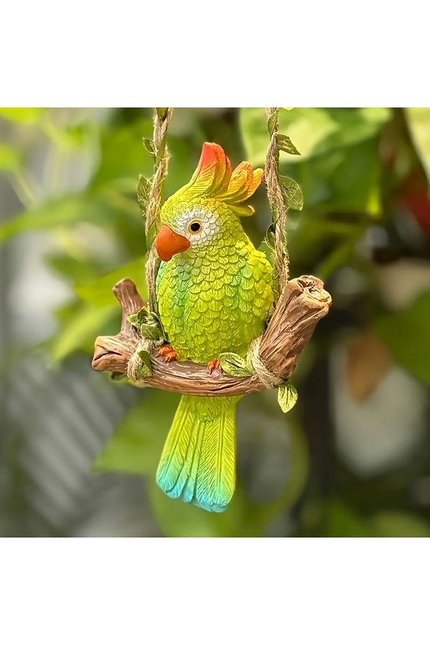2 Adet Papağan Biblo Duvar Bahçe Balkon Teras Süsü - 2