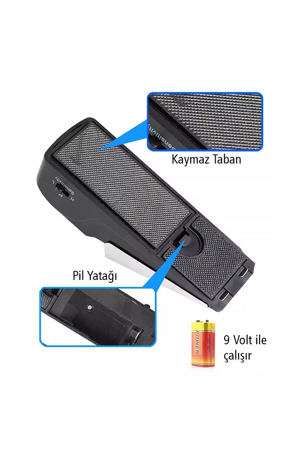 PİLLİ YÜKSEK SESLİ VE TİTREŞİMLİ Hırsız Alarmı KAPI DURDURMA ALARMI (9 VOLT PİL HEDİYE) - 2