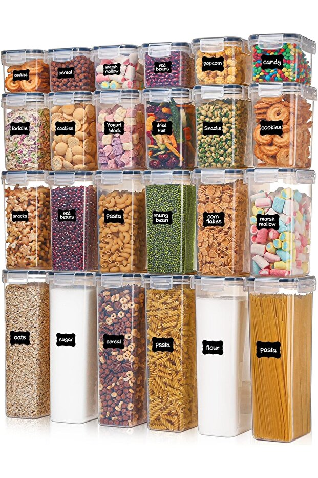Airtight Food Storage Containers with Lids, 24 pcs Plastic kitchen containers & storage Set