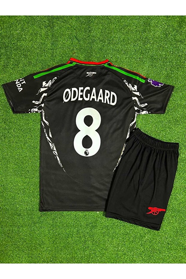 ARSENAL 2024/25 ODEGAARD DEPLASMAN ÇOCUK FORMASI 4LÜ SET FORMA+ŞORT+ÇORAP+BİLEKLİK - 1