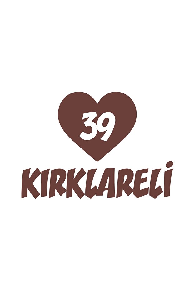 Heart 39 Kırklareli Car Sticker 17X17 cm Brown