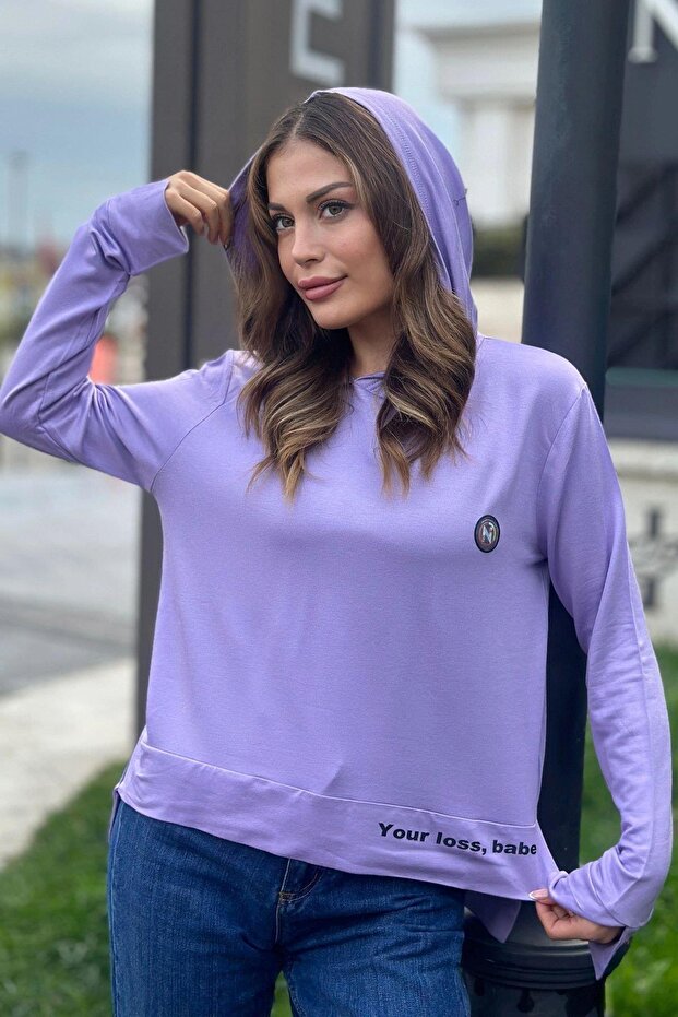 Women's Long Hooded Blouse - 700-3172