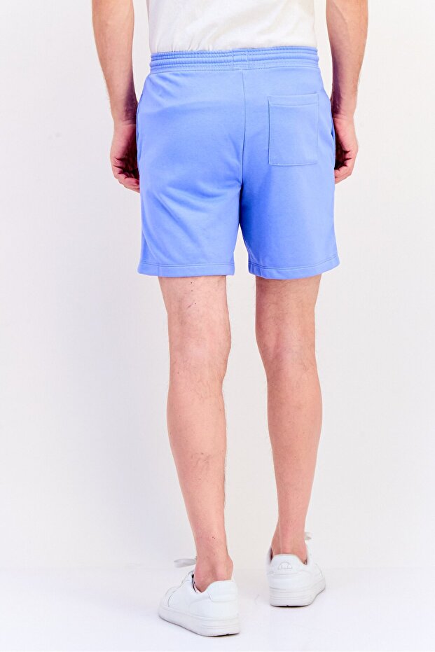 Men Graphic Print Basic Shorts, Light Blue - 4