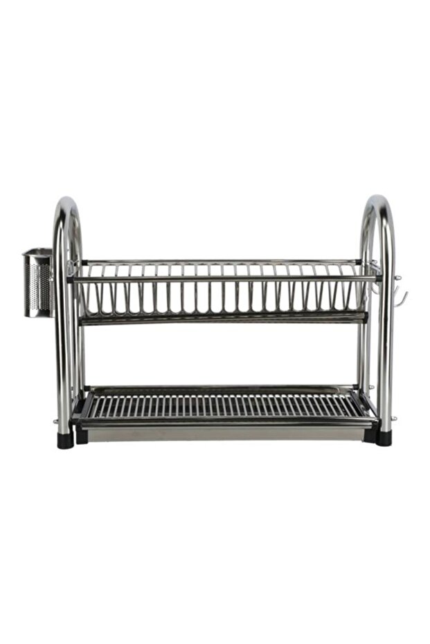 رف أطباق بارفيه كبير ذو طبقتين فضي DQ-6264A2 - 2