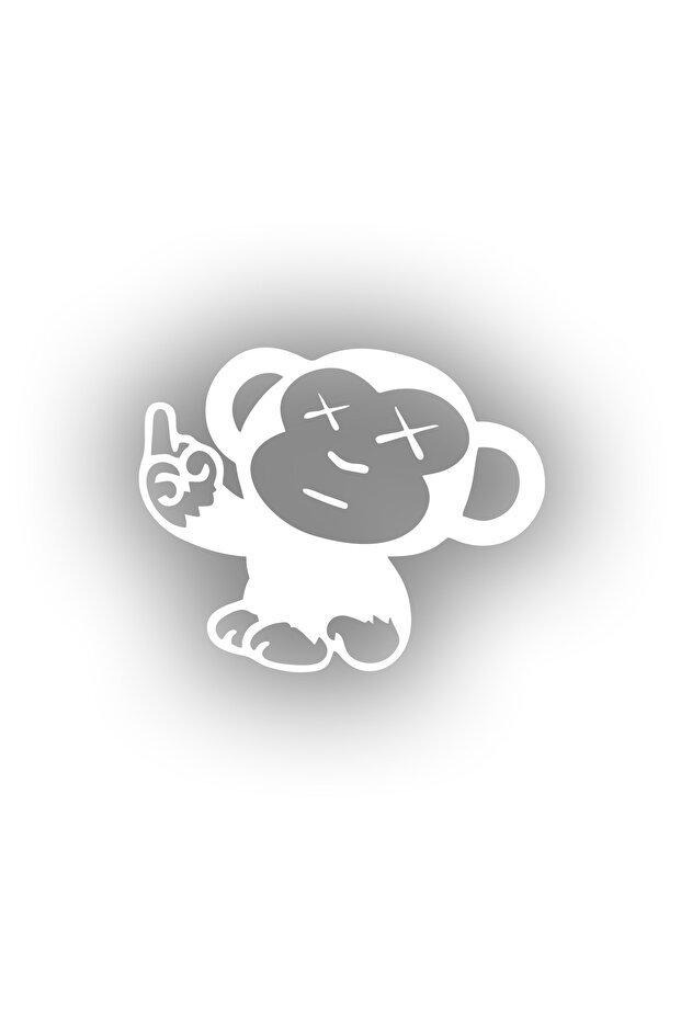 Monkey Car Sticker 17X17 cm White