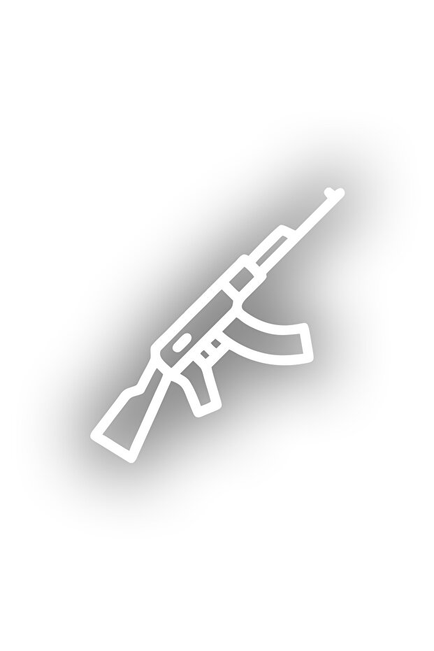 ملصق سيارة AK47 مقاس 17x17 سم باللون الأبيض