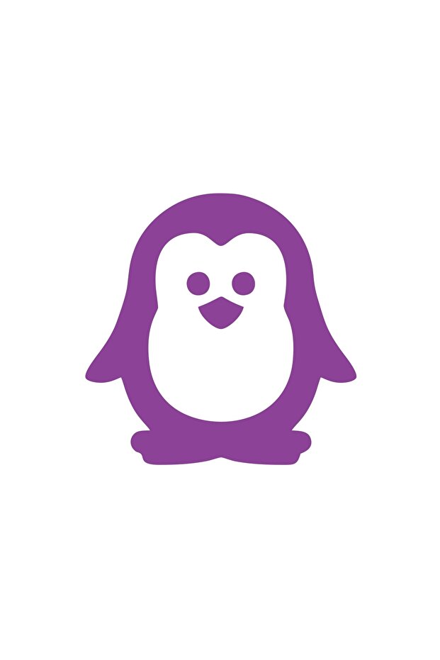 Cute Penguin Car Sticker 17X17 cm Purple