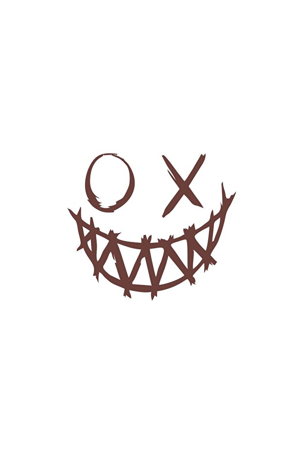 Devil Smiling Face Car Sticker 17X17 cm Brown