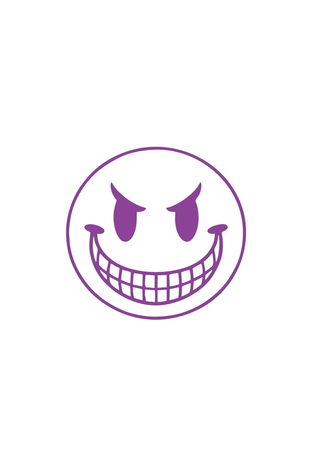 Smiling Face Car Sticker 17X17 cm Purple
