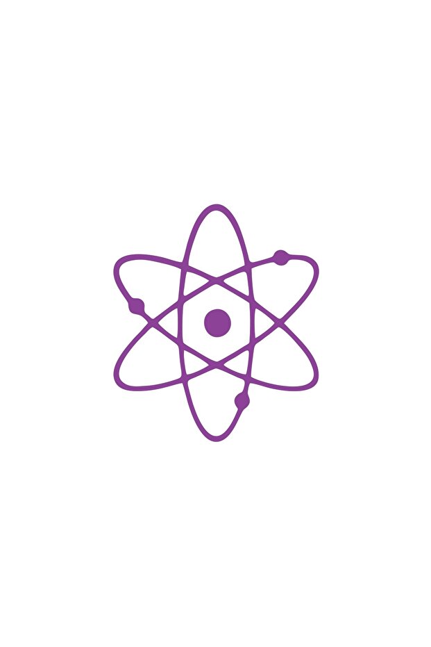 Atom Car Sticker 17X17 cm Purple