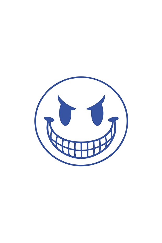 Smiling Face Car Sticker 17X17 cm Blue