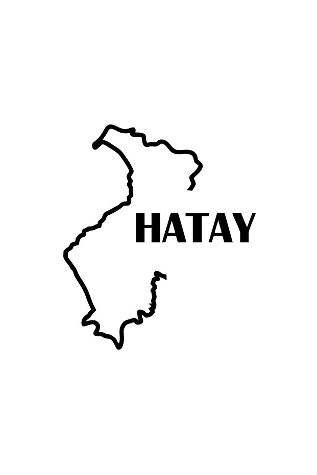 Hatay Map Car Sticker 17X17 cm Black