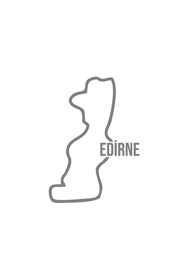 Edirne Map Car Sticker 17X17 cm Gray