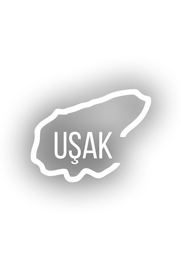 ملصق سيارة خريطة Uşak مقاس 17 × 17 سم باللون الأبيض