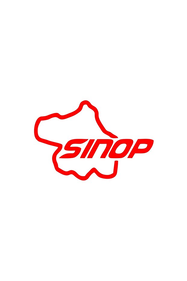Sinop Map Car Sticker 17X17 cm Red