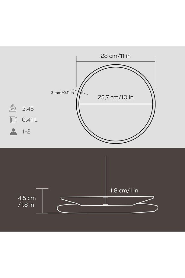 Lava Döküm Yuvarlak Servis Tabağı ve Kayın Servis Ahşabı. İçi Sable Çap(Ø)25cm. - 4