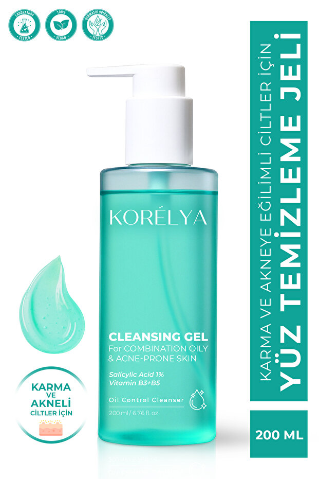Combination, Oily and Acne Prone Skin Anti-Acne, Blackhead Facial Cleansing Gel
