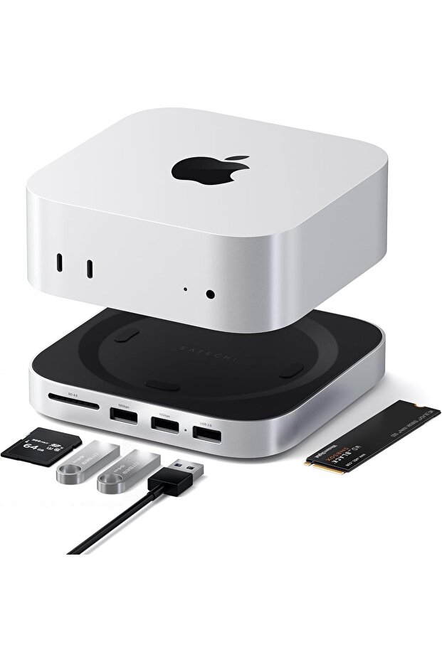 Mac Mini M4 Hub & Stand with NVMe SSD Enclosure